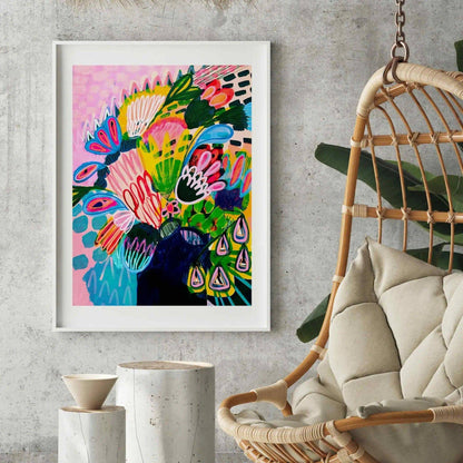 Modern Abstract Wall Art Print - Colours of Summer Flowers - Kirsten Katz