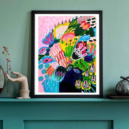 Modern Abstract Wall Art Print - Colours of Summer Flowers - Kirsten Katz
