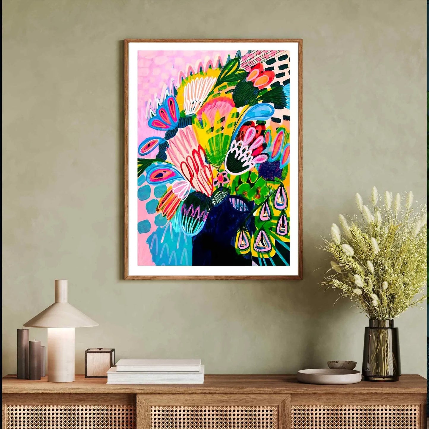 Modern Abstract Wall Art Print - Colours of Summer Flowers - Kirsten Katz