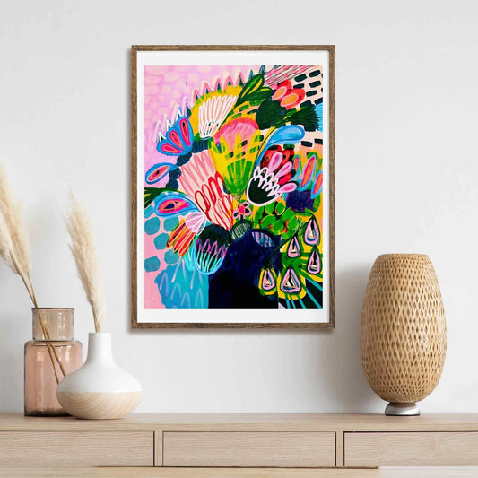 Modern Abstract Wall Art Print - Colours of Summer Flowers - Kirsten Katz