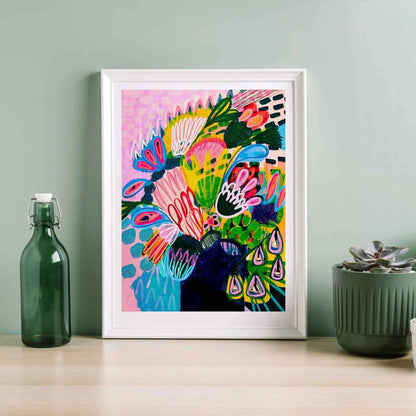 Modern Abstract Wall Art Print - Colours of Summer Flowers - Kirsten Katz