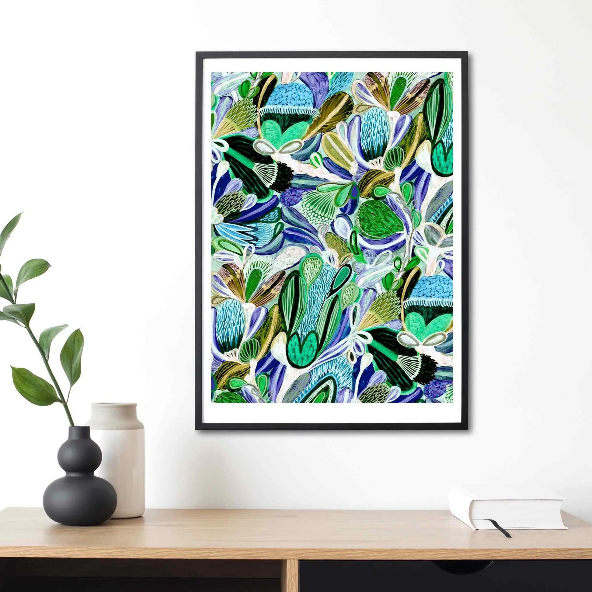 Modern Abstract Wall Art Print - Tropique Verde - Kirsten Katz