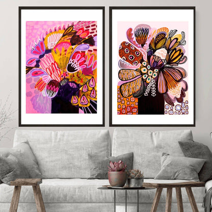 Modern Botanical Paintings Wall Art Print Set Kirsten Katz