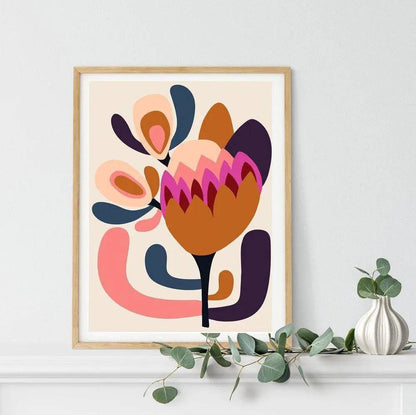 Modern Protea Wall Art Print - Kirsten Katz