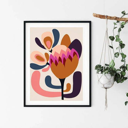 Modern Protea Wall Art Print - Kirsten Katz
