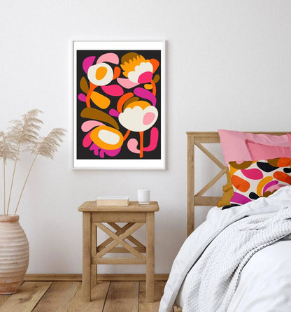 Modern Scandinavian Flower Wall Art Print. Kirsten Katz