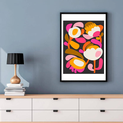 Modern Scandinavian Flower Wall Art Print. Kirsten Katz