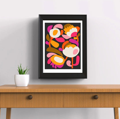 Modern Scandinavian Flower Wall Art Print. Kirsten Katz
