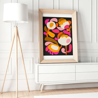 Modern Scandinavian Flower Wall Art Print. Kirsten Katz