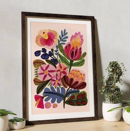 Paradisio Flowers Botanical Art Print Kirsten Katz