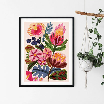 Paradisio Flowers Botanical Art Print Kirsten Katz