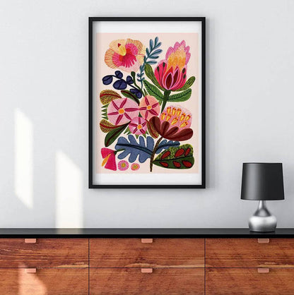 Paradisio Flowers Botanical Art Print Kirsten Katz