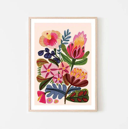 Paradisio Flowers Botanical Art Print Kirsten Katz