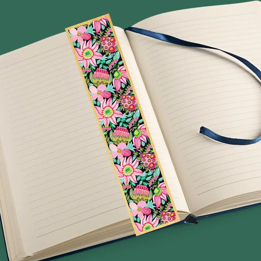 Pastel Flowers Australian Wooden Bookmark - Kirsten Katz