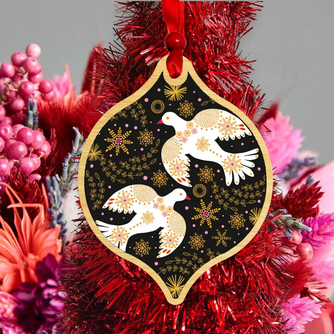 Peace Doves Christmas Bauble Kirsten Katz