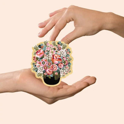 Peonies & Roses Australian Wooden Brooch - Kirsten Katz