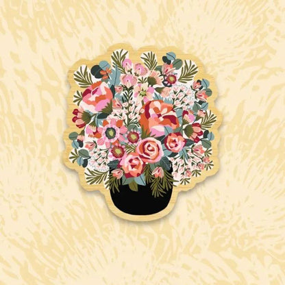 Peonies & Roses Australian Wooden Brooch - Kirsten Katz