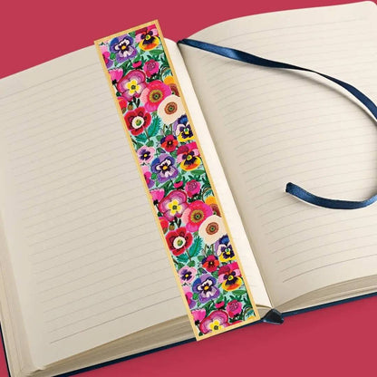 Poppies & Pansy Flowers Australian Wooden Bookmark - Kirsten Katz