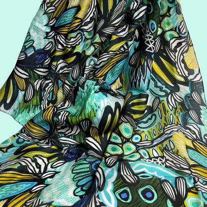Protea Azure Silk Scarf Kirsten Katz