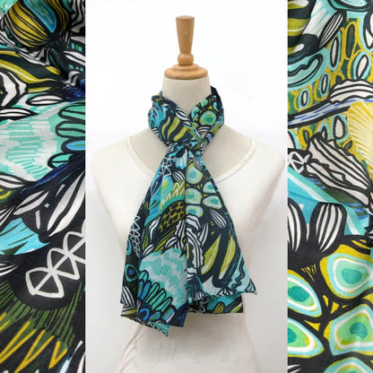 Protea Azure Silk Scarf Kirsten Katz