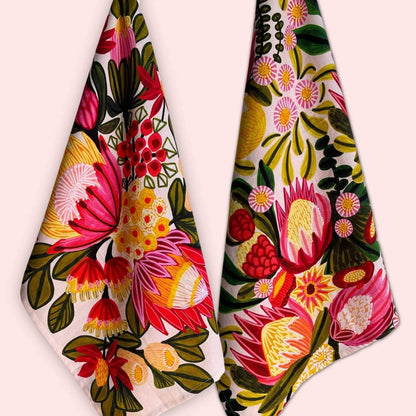 Protea Flora Tea Towel Set Kirsten Katz