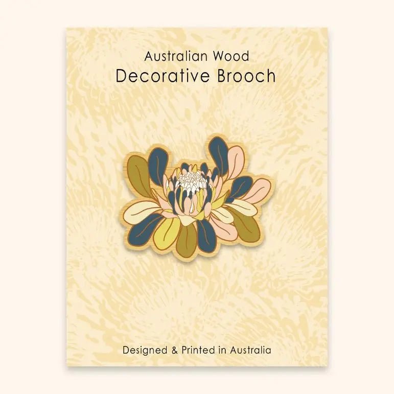 Protea Flower Australian Wooden Brooch - Kirsten Katz