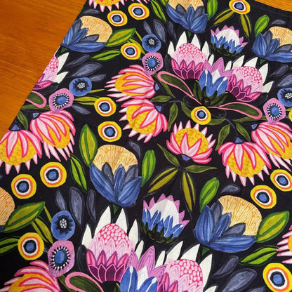 Protea Midnight Tea Towel Kirsten Katz