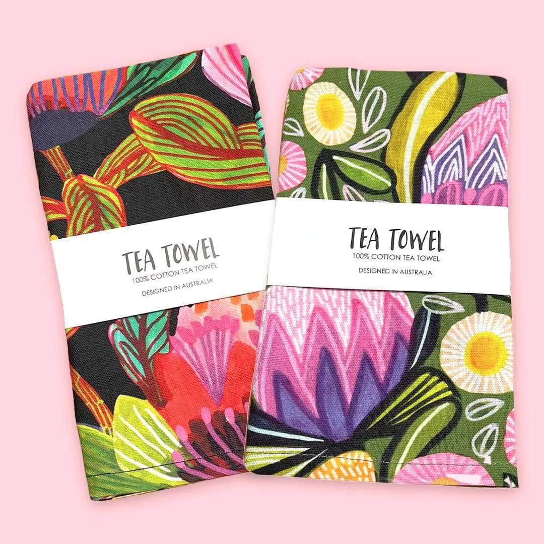 Protea Wonderland Tea Towel Set - Kirsten Katz