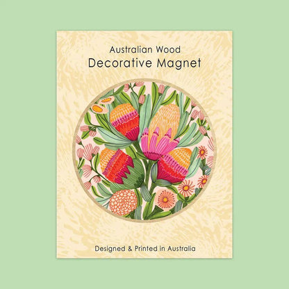 Proteas Gum Blossoms Magnet & Card Set Kirsten Katz
