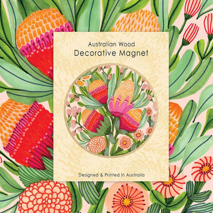 Proteas Gum Blossoms Magnet & Card Set Kirsten Katz