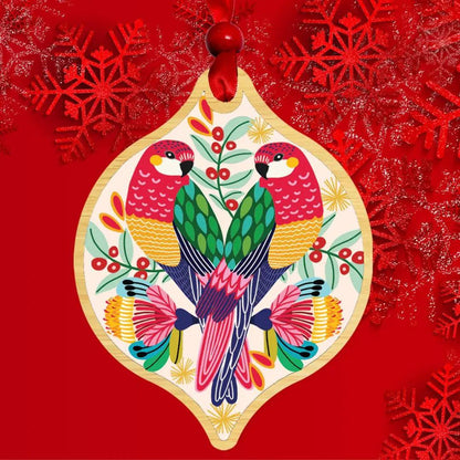 Rosella Birds Christmas Bauble Kirsten Katz