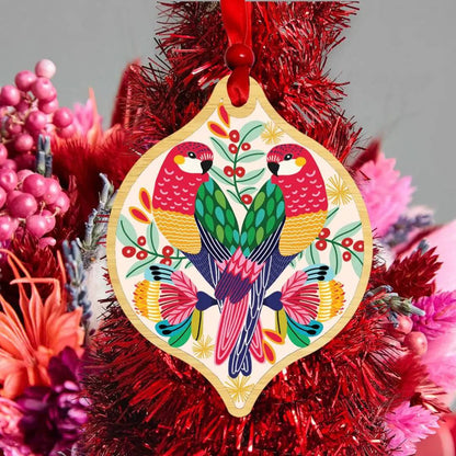 Rosella Birds Christmas Bauble Kirsten Katz