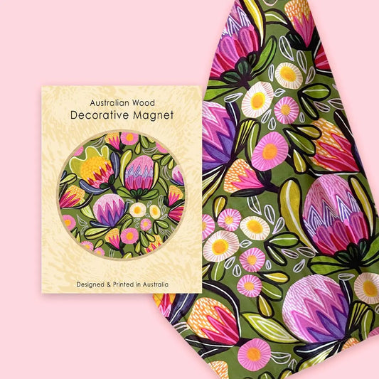 Home Decor Gift Set: Sugarbush Tea Towel & Wooden Fridge Magnet Kirsten Katz