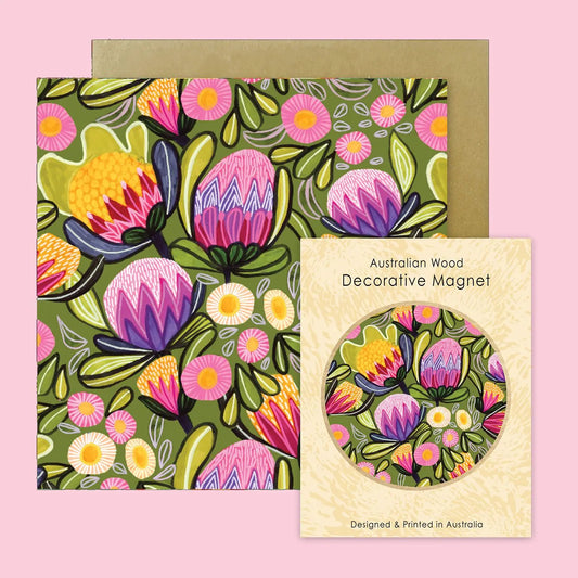 Sugarbush Proteas Magnet & Card Set Kirsten Katz
