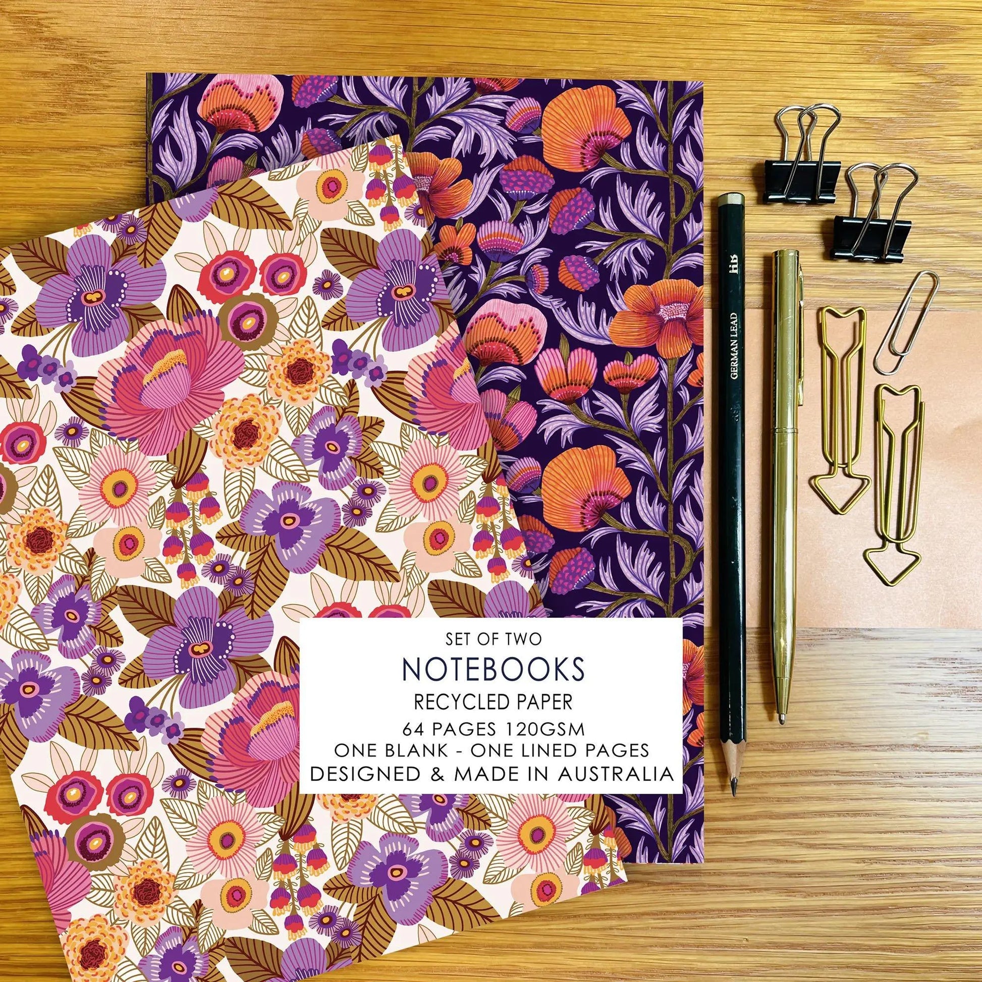 Viola Flowers A5 Notebook Set Kirsten Katz