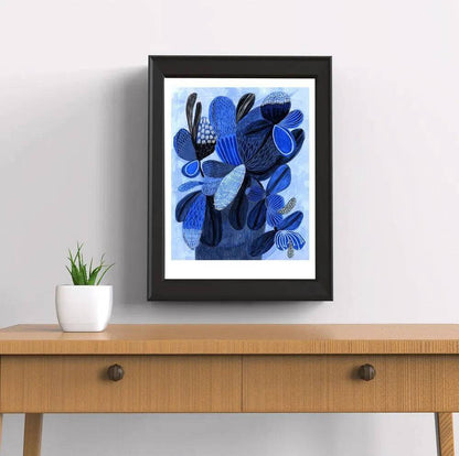 Wild Blue Bunch Abstract Art Print - Kirsten Katz