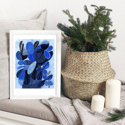 Wild Blue Bunch Abstract Art Print - Kirsten Katz