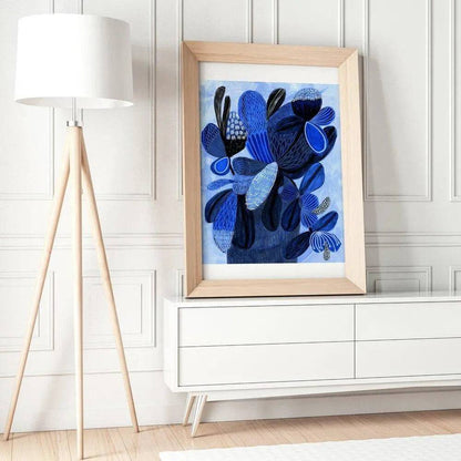 Wild Blue Bunch Abstract Art Print - Kirsten Katz