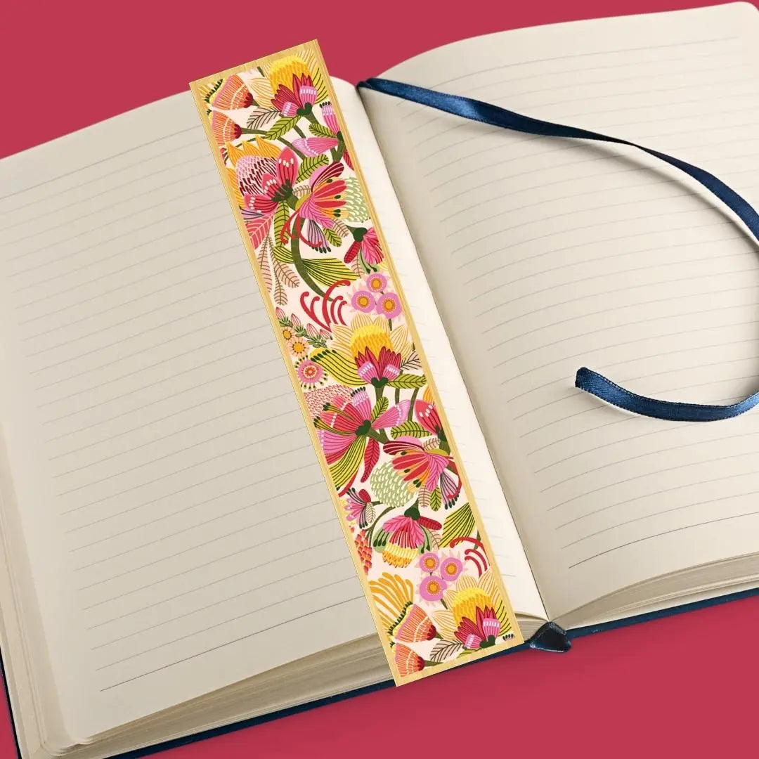 Wild Protea Flowers Australian Wooden Bookmark - Kirsten Katz