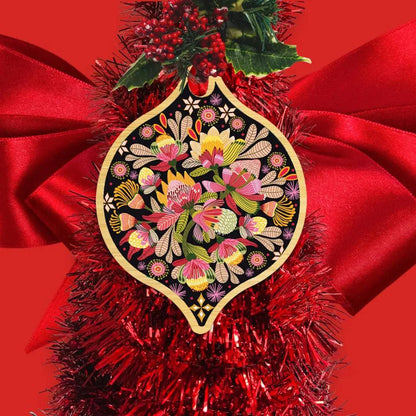 Wild Proteas Christmas Bauble Kirsten Katz