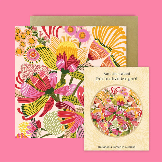 Wild Proteas Magnet & Card Gift Set Kirsten Katz