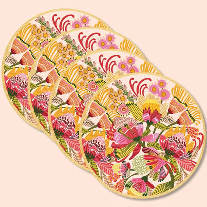 Wild Proteas Wooden Coasters - Kirsten Katz